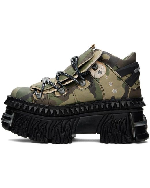 Vetements Black Khaki New Rock Edition Platform Sneakers for men