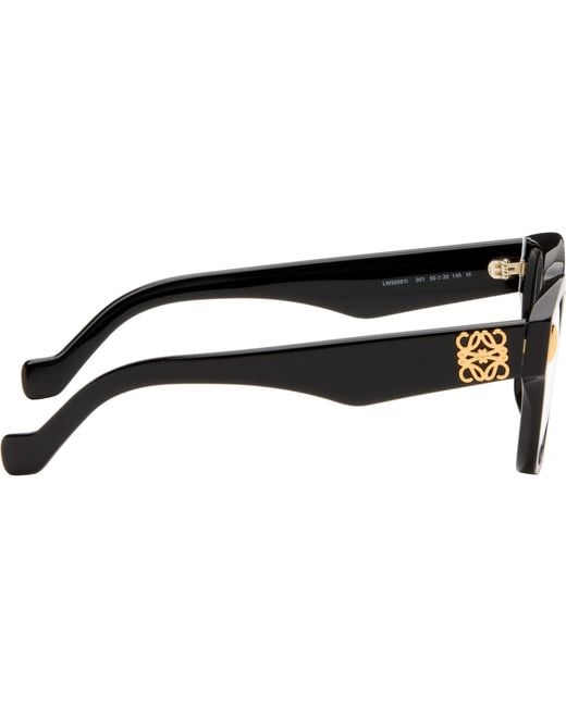 Loewe Black Anagram Logo Rectangle Glasses