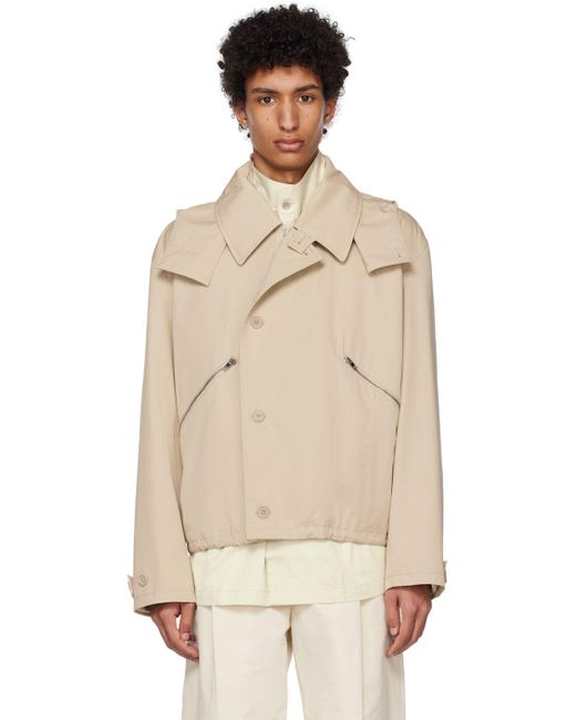 Lemaire Beige Boxy Jacket in Natural for Men | Lyst