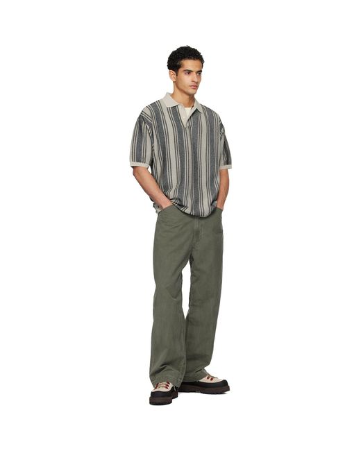 Nanamica Gray Ooal Knit Sweater Polo for men