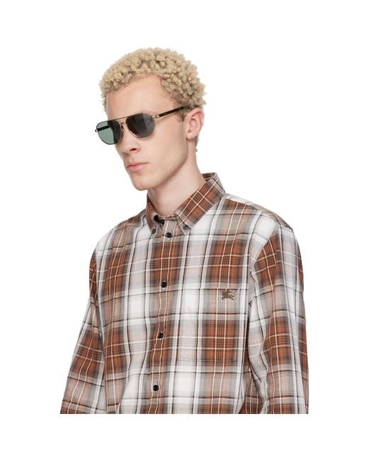 Burberry Black Metal Sunglasses for men