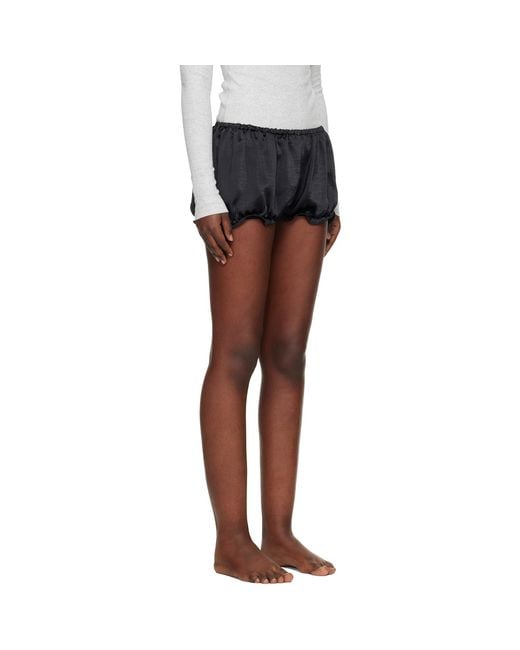 Skims Black Lightweight Satin Bloomer Shorts