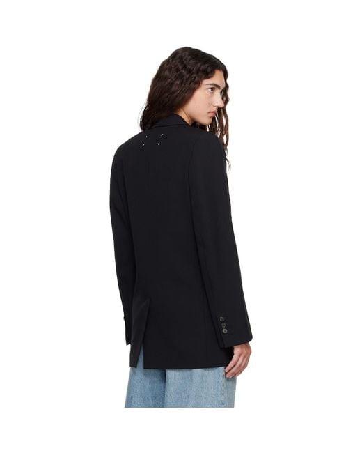 Maison Margiela Black Double Breasted Wool Blazer