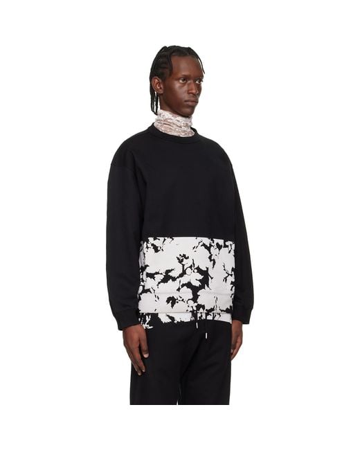 Dries Van Noten Black Printed Sweatshirt for men