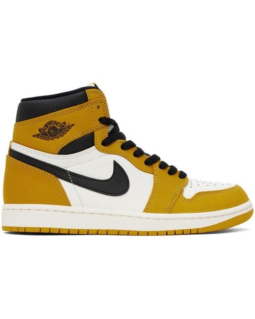 Nike Yellow & White Air Jordan 1 Retro High Og Sneakers for men