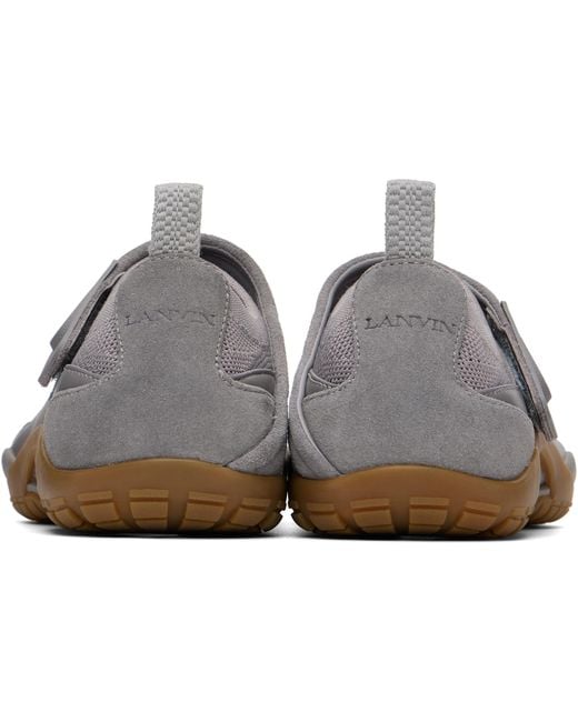 Lanvin Gray Lnv1 Knit & Suede Sneakers