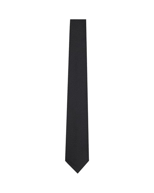 Tom Ford Black Mouline Herringbone Tie for men