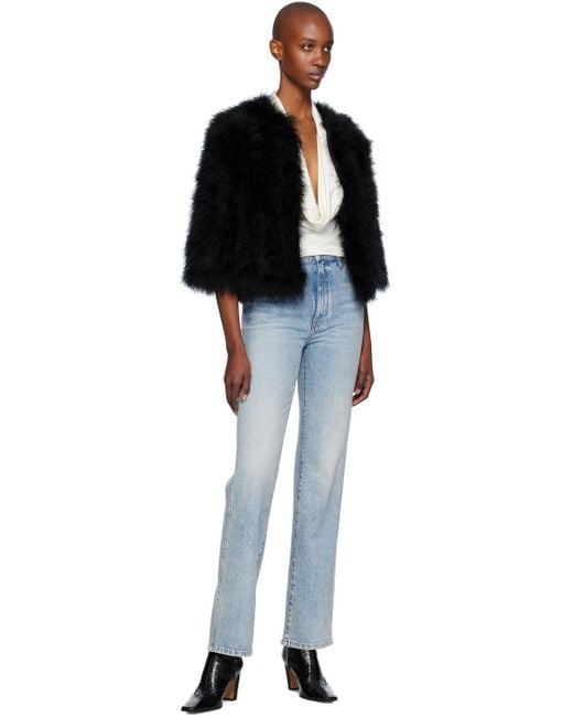 Cropped feather jacket hotsell