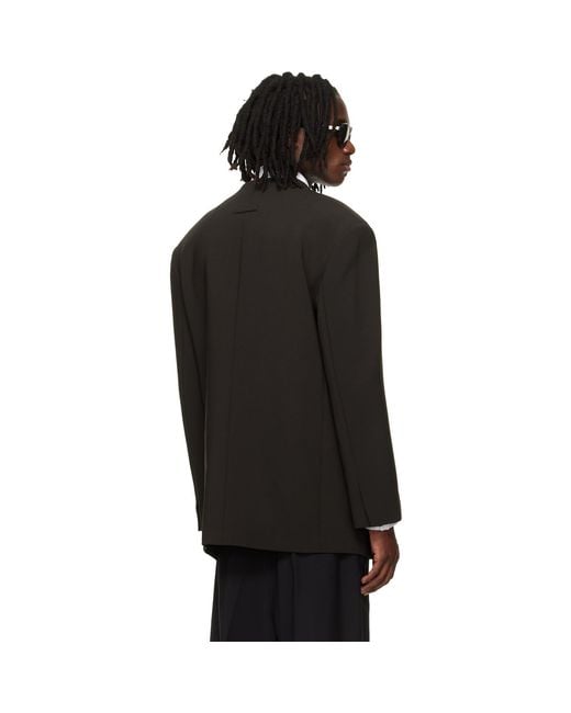 Fear Of God Black Double Weave Wool Crewneck Blazer for men