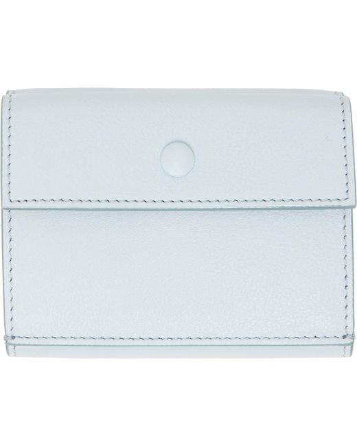 Acne Blue Leather Trifold Wallet for men