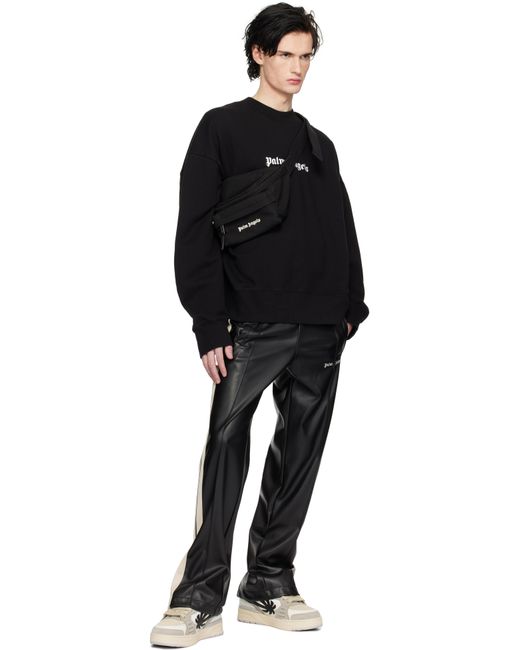 メンズ Palm Angels ブラック Fanny ロゴ ベルトバッグ Black