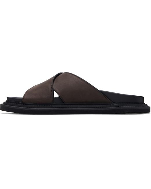 Moschino Black Calfskin Sandals for men