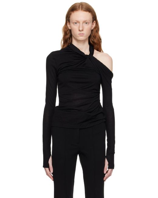Helmut Lang Black Twisted Long Sleeve T-shirt