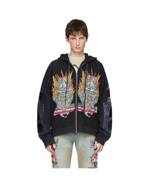 Who Decides War Black Engulfed Memories Zip Up Hoodie for men