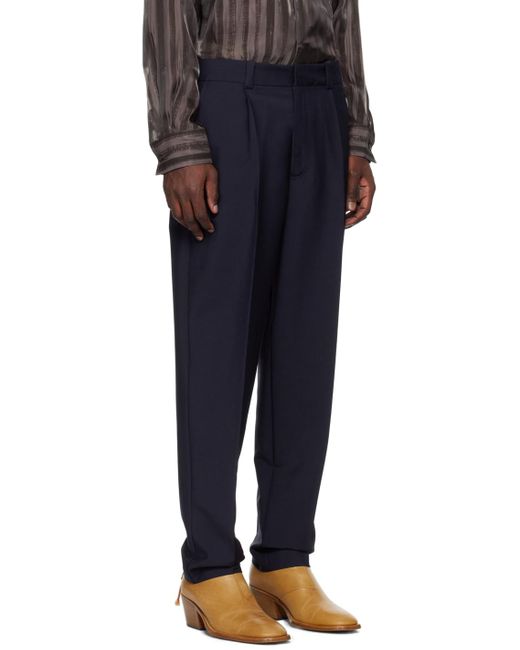Acne Blue Navy Tailored Trousers for men