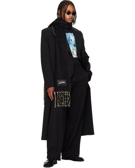 Jean Paul Gaultier Black Alpaca Scarf for men