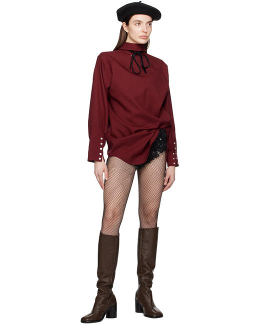 Maison Margiela Brown Tabi Knee-high Tall Boots