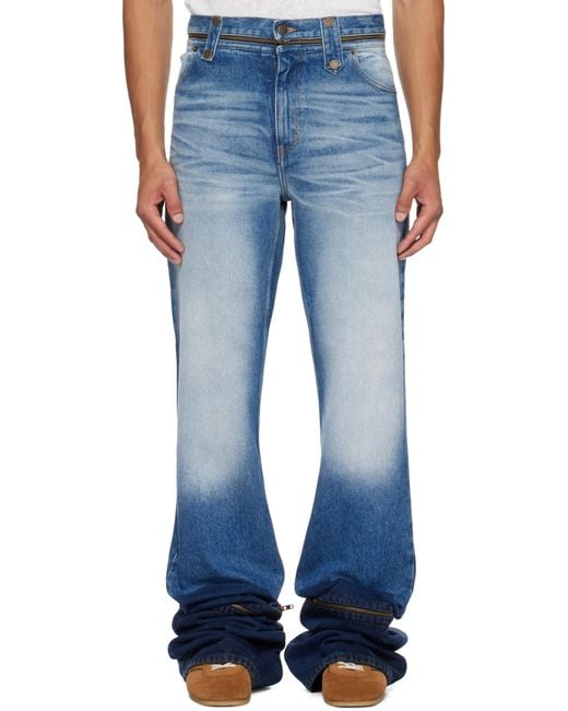 Egonlab Blue Fitted Jeans for men