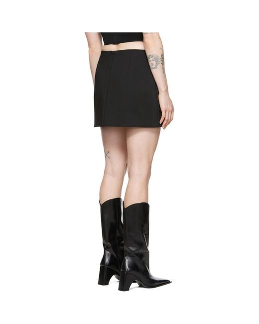 Dion Lee Black Cotton Short Skirt