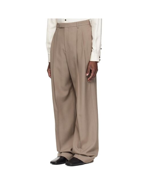 Valentino Natural Taupe Wool Trousers for men