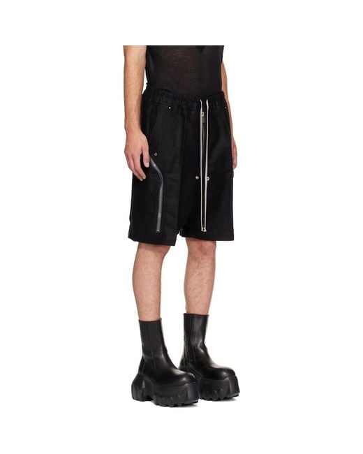 Rick Owens Black Tower Heizer Shorts for men