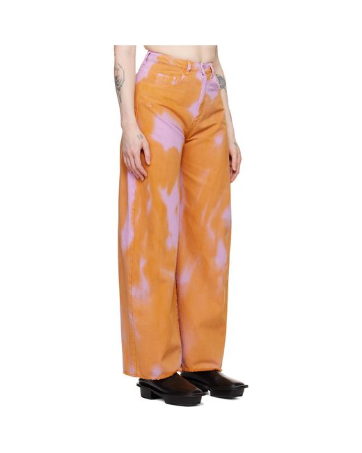 Marques'Almeida Marques Almeida Orange & Pink Tie-dye Boyfriend Jeans