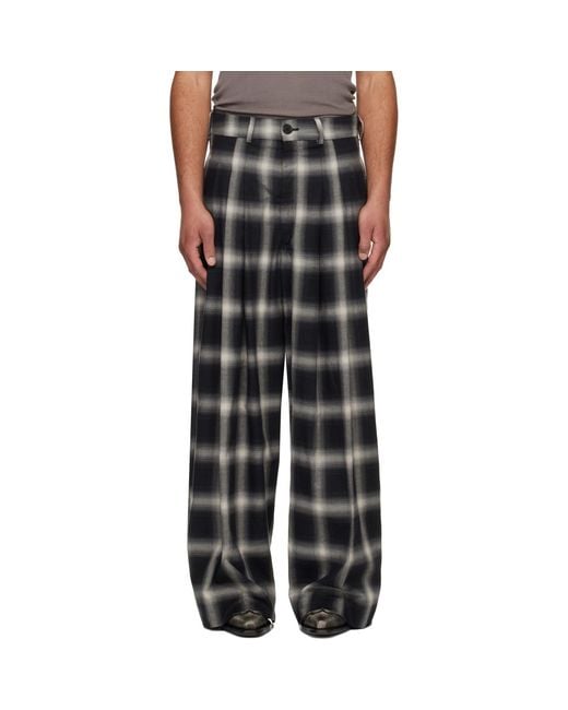 Lu'u Dan Black Triple Pleat Trousers for men