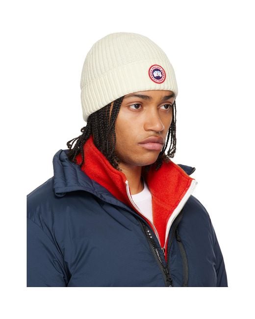 Canada Goose Blue Off- Rib Beanie for men