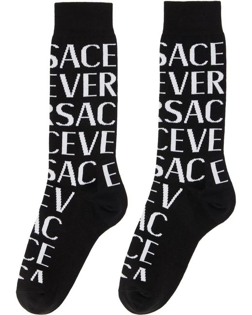 Versace Black Logo Socks for men