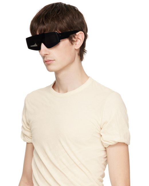 メンズ Rick Owens ブラック Hollywood Phleg サングラス Black