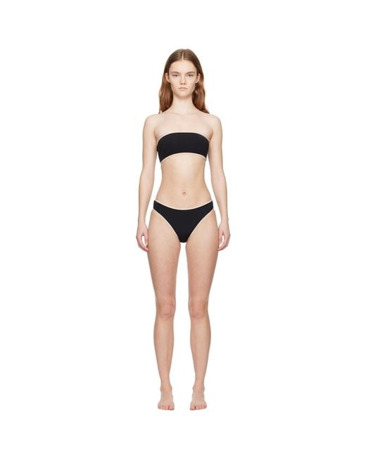 Totême Black Stripe Edge Bikini Top