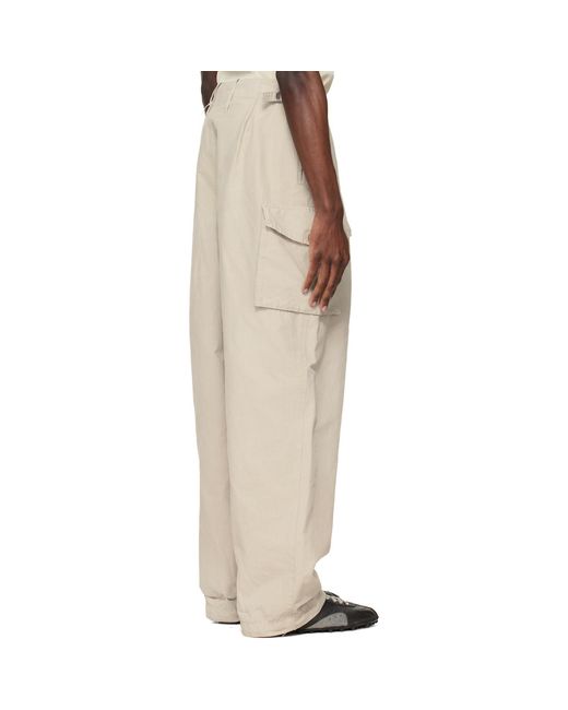 Maison Margiela Natural Cotton-Blend Cargo Pants for men