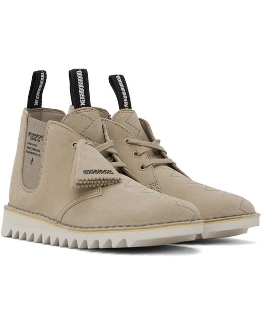 Clarks Taupe Neighborhood Edition Suede Desert Boots in Black for 