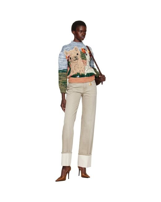 Stella McCartney Multicolor Alpaca Jacquard Knit Sweater