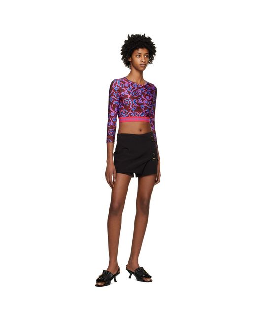 Versace Jeans Couture Purple Pink Sketch Couture Long Sleeve T-shirt