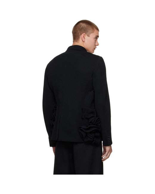 Comme des Garçons Black Polyester Double Raschel Blazer for men