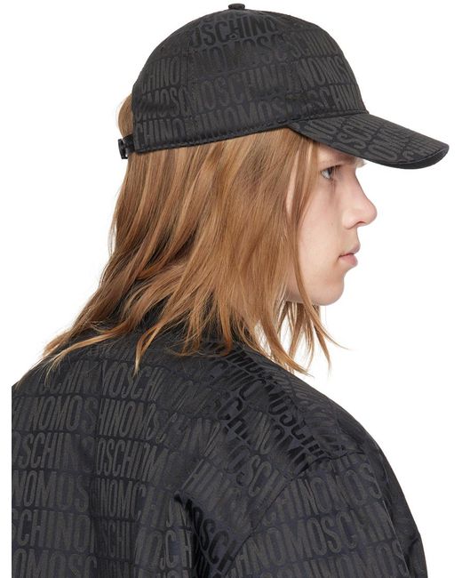 Casquette noire à motif à logo en tissu jacquard Moschino pour homme en coloris Black