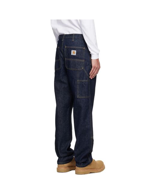 Carhartt Blue Double Knee Jeans for men