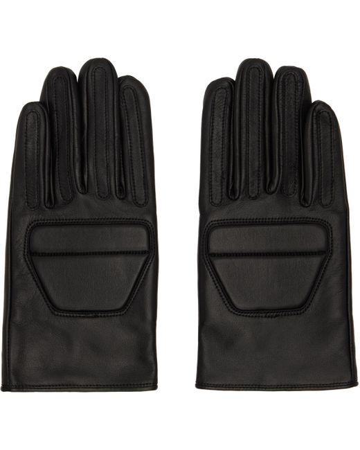 Yohji Yamamoto Men's Black Padded Short Gloves - coffeafoods.com