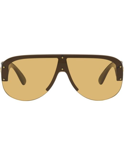 Versace Black Shield Aviator Sunglasses
