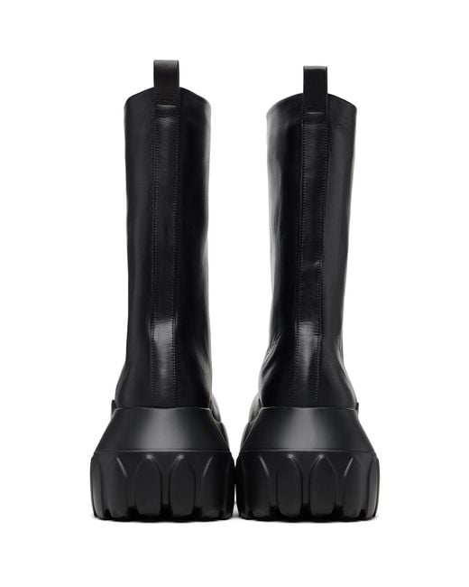 Rick Owens Black Temple Flared Mega Tractor Boots for men
