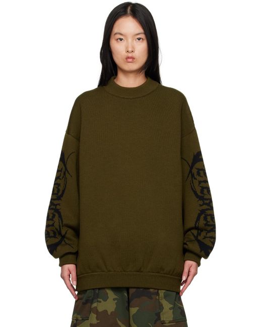 Vetements Green Jacquard Sweater