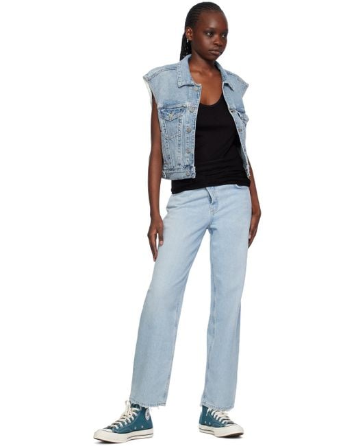 Agolde Blue Criss Cross Upsized Jeans