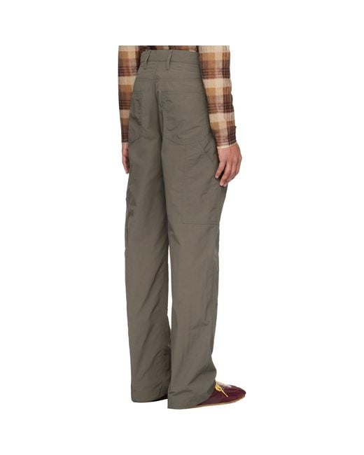 Dries Van Noten Multicolor Khaki Crinkle Cargo Pants for men
