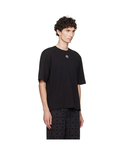 MARINE SERRE Black Moon Logo Jersey Loose Fit T-Shirt for men