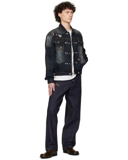 THUG CLUB Burn Down Denim Jacket in Black for Men | Lyst