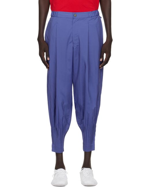 Homme Plissé Issey Miyake Blue Cascade Trousers for men