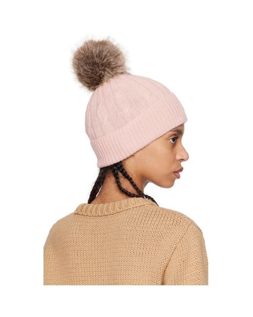 Moncler Pink Wool & Cashmere Pom Pom Beanie