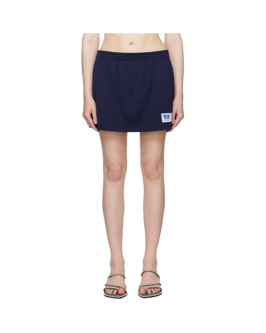 Alexander Wang Blue Deconstructed Athletic Mesh Skort