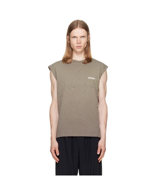 Satisfy Gray Mothtech Muscle Tank Top for men